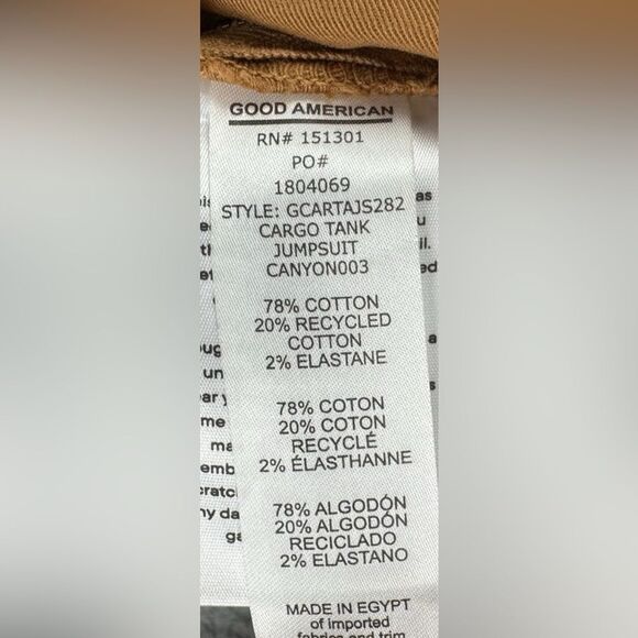 Good American‎ NEW Jumpsuit Womens Medium Brown Lace Up Utility Twill Cargo - Picture 11 of 16